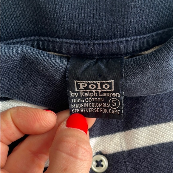 Polo by Ralph Lauren Orange and Blue White striped cotton Polos size 5 preppy - Picture 4 of 7